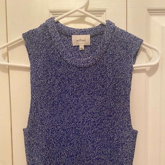 Aritizia Wilfred Knit Crop Top Tank Blue S - Picture 1 of 5